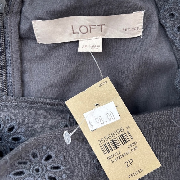 Loft eyelet midi dress size 2 petite - Picture 2 of 2